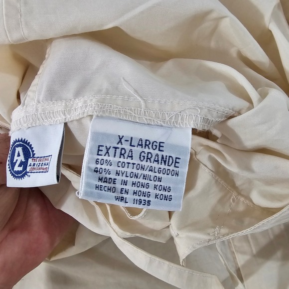 Arizona Jean Co Mens XL Hooded Field Jacket Cream Cotton Nylon Light Parka Coat - Picture 4 of 14